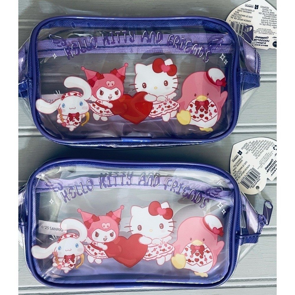 Hello Kitty & Friends Folders Clear Zip Pouches Bundle Pink Purple Kawaii New - Picture 8 of 15